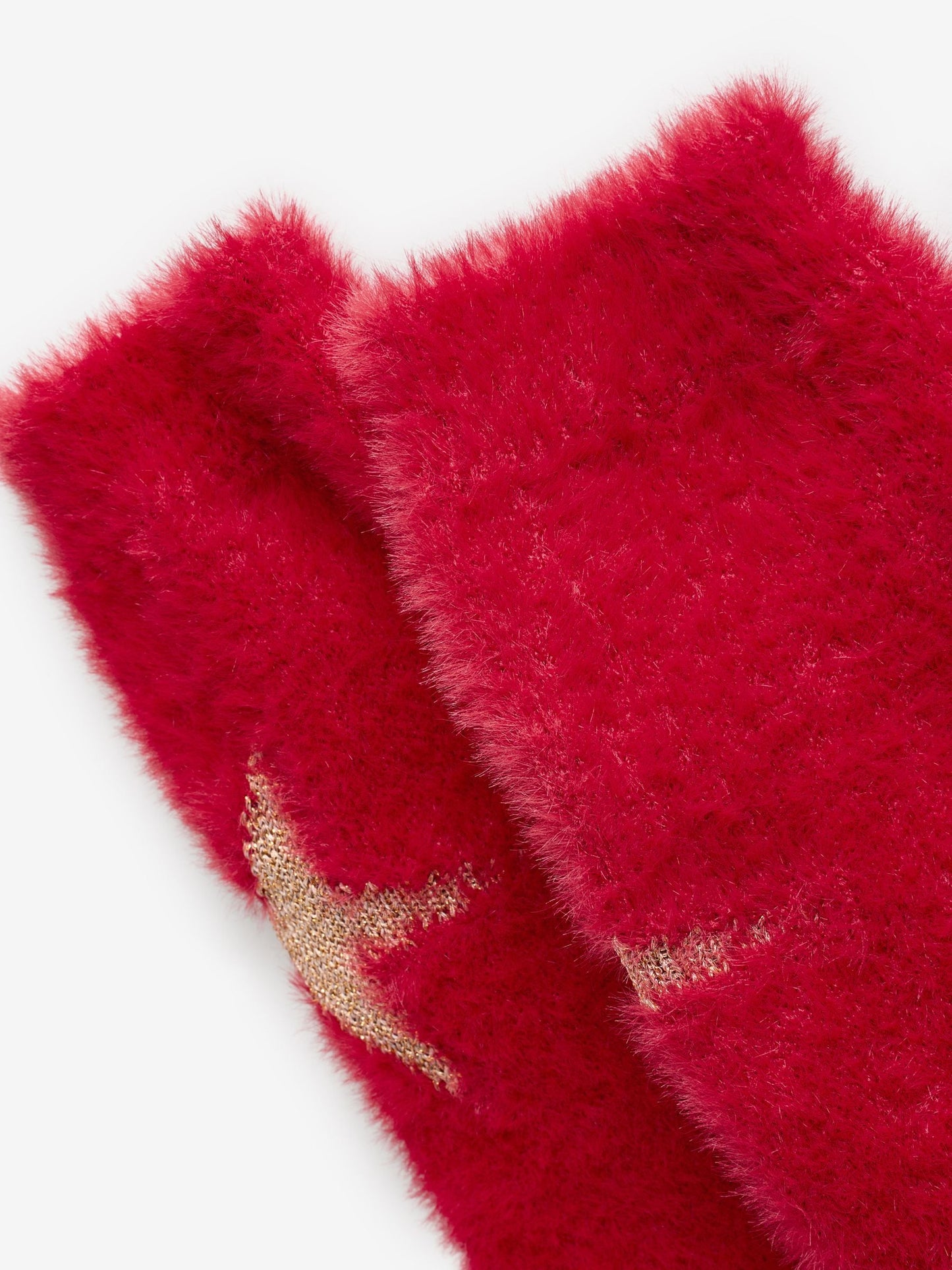 Red Fluffy Reindeer Jumper (3-16yrs) (3-16yrs)