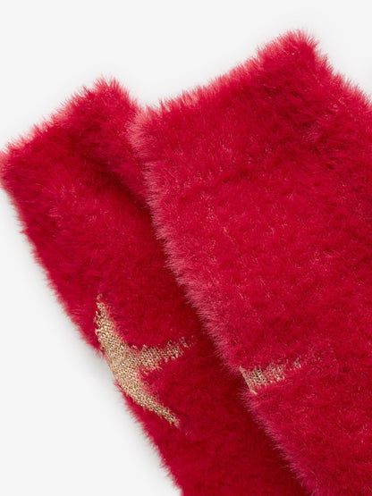 Red Fluffy Reindeer Jumper (3-16yrs) (3-16yrs)