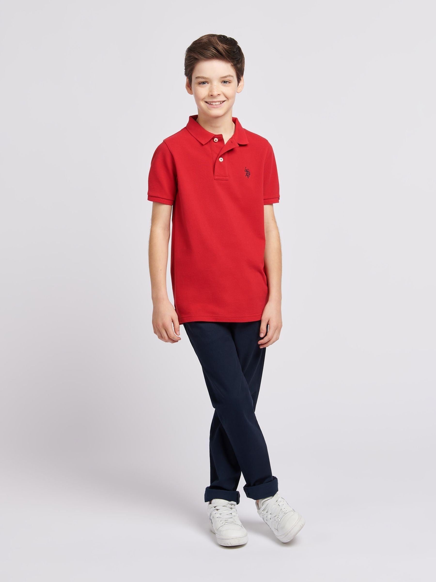 Dsiney Kidz - U.S. Polo Assn. Red Double Horsemen Polo Shirt image 3
