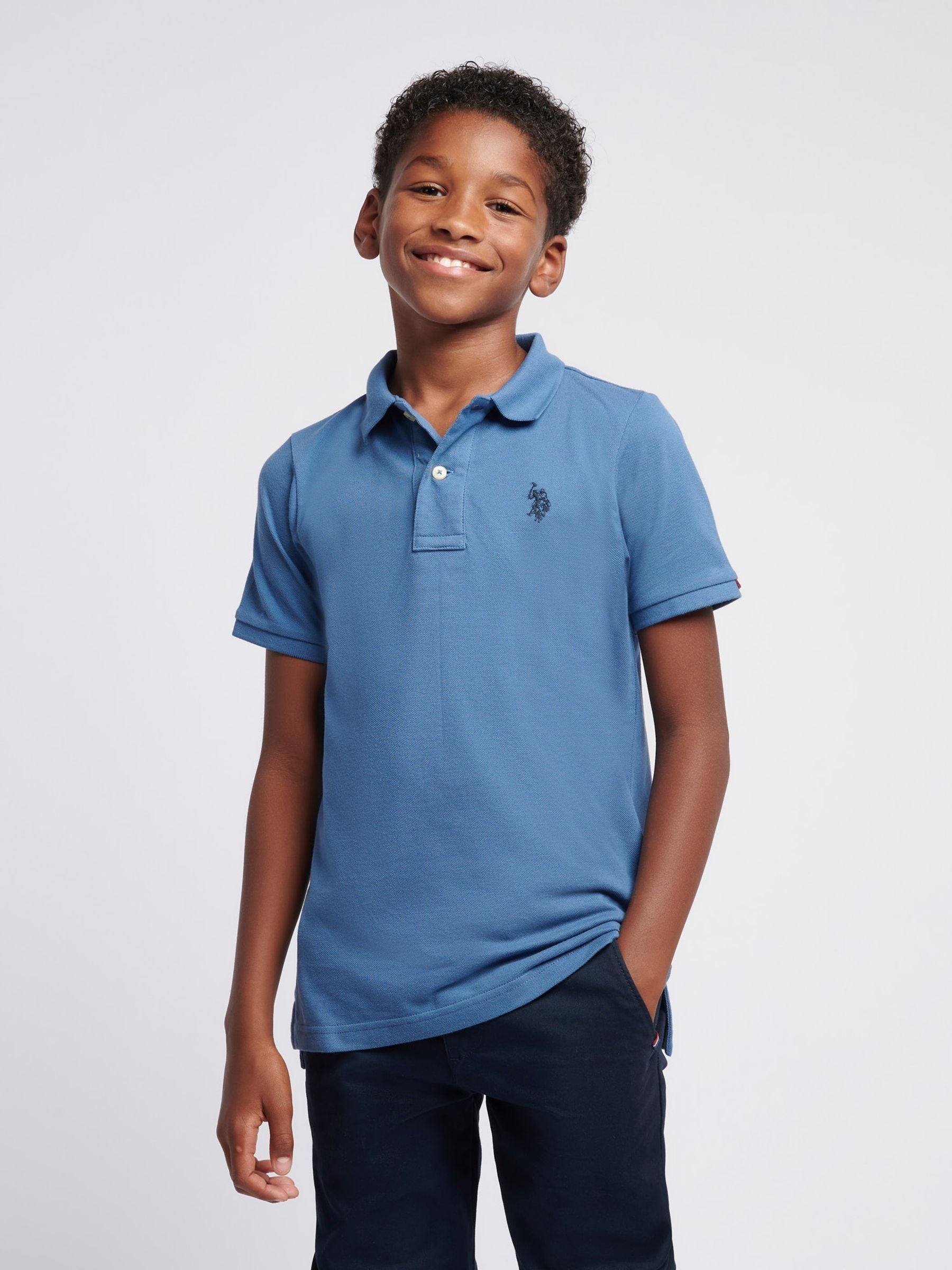 Dsiney Kidz - U.S. Polo Assn. Sky Blue Double Horsemen Polo Shirt image 1