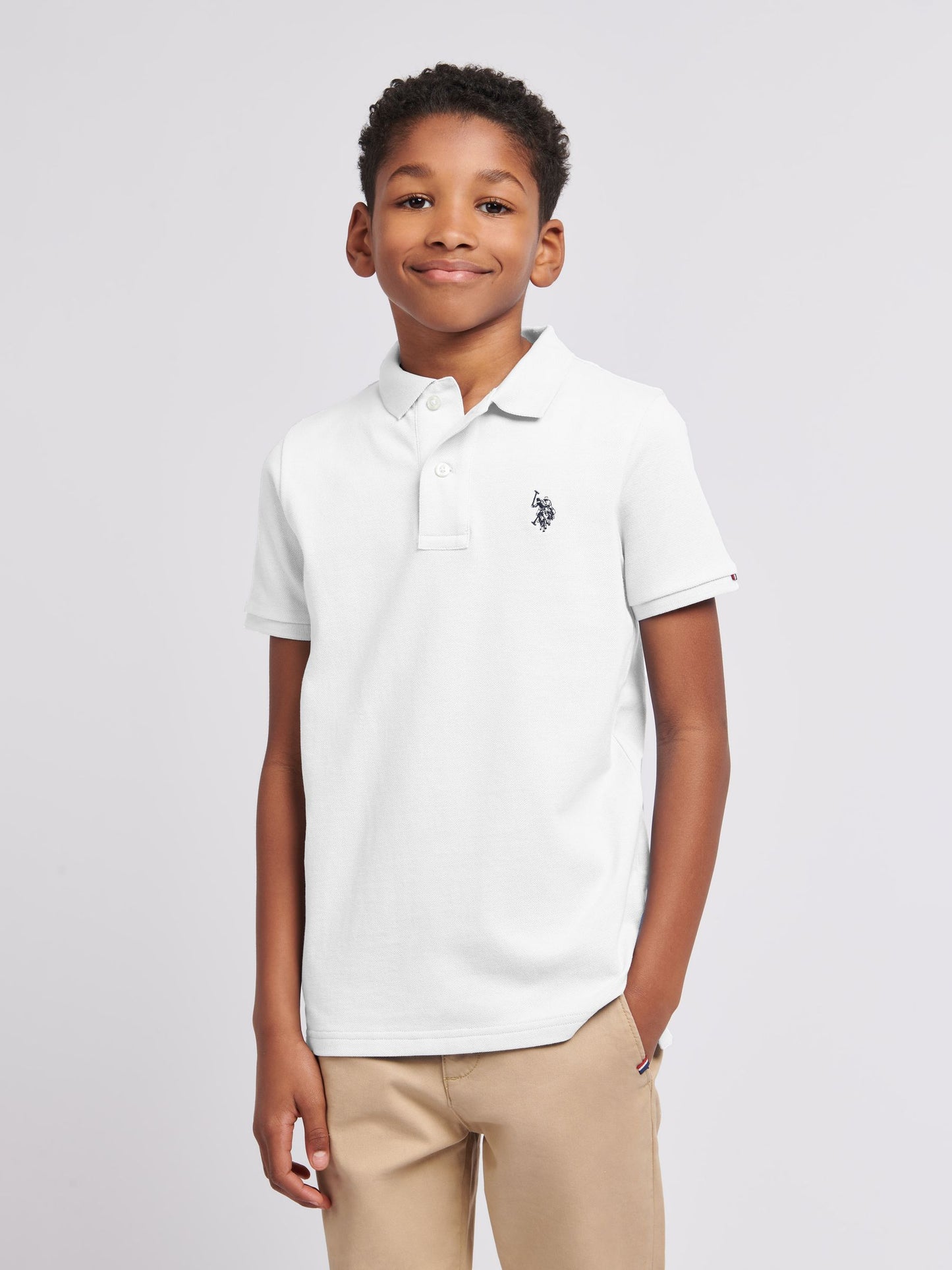 Dsiney Kidz - U.S. Polo Assn. White Double Horsemen Polo Shirt image 1