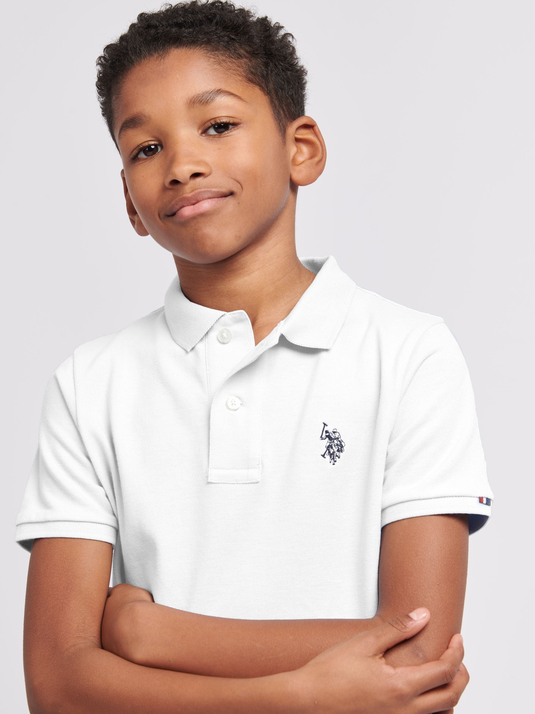 Dsiney Kidz - U.S. Polo Assn. White Double Horsemen Polo Shirt image 2