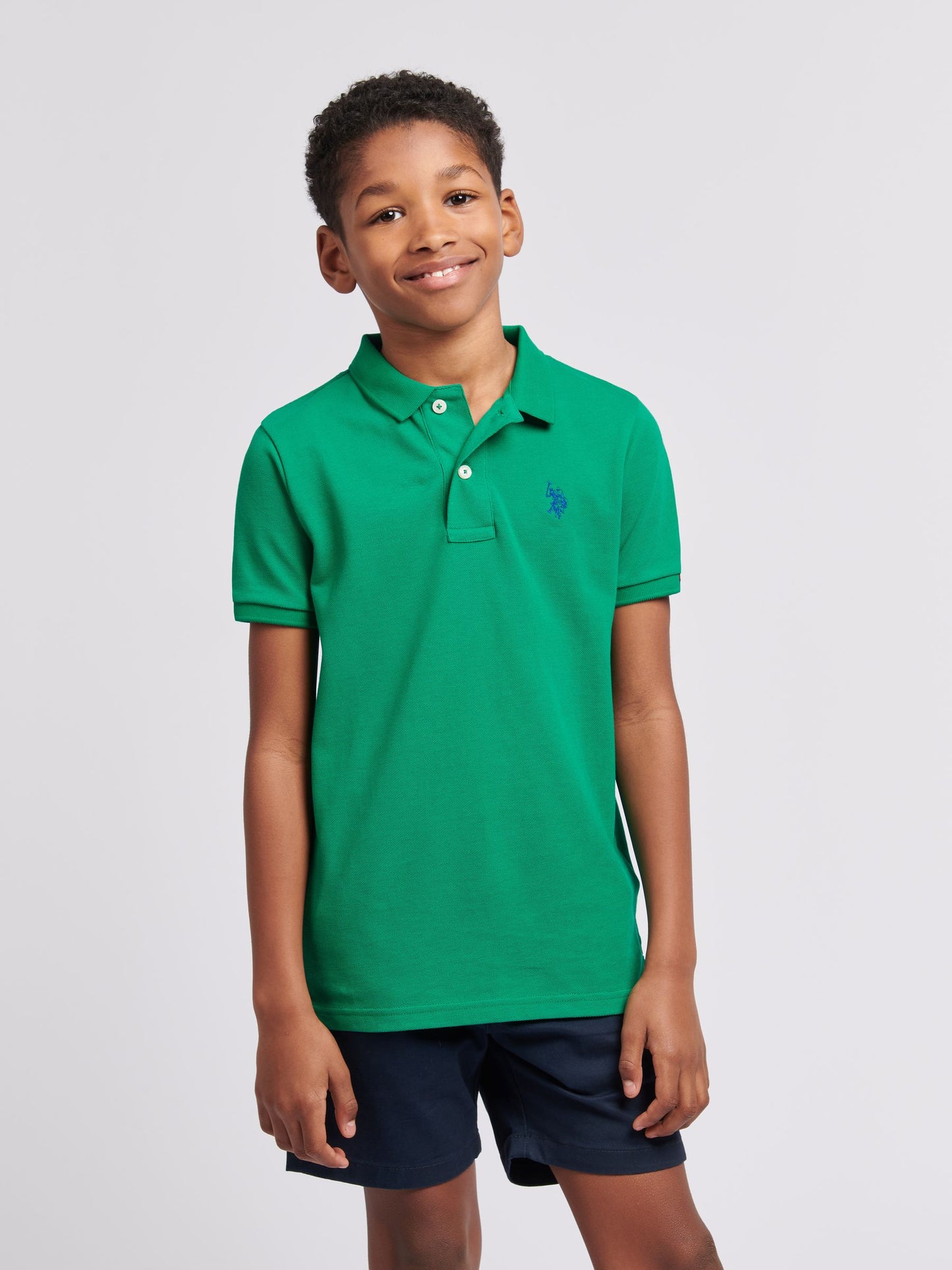 Dsiney Kidz - U.S. Polo Assn. Green Double Horsemen Polo Shirt image 1