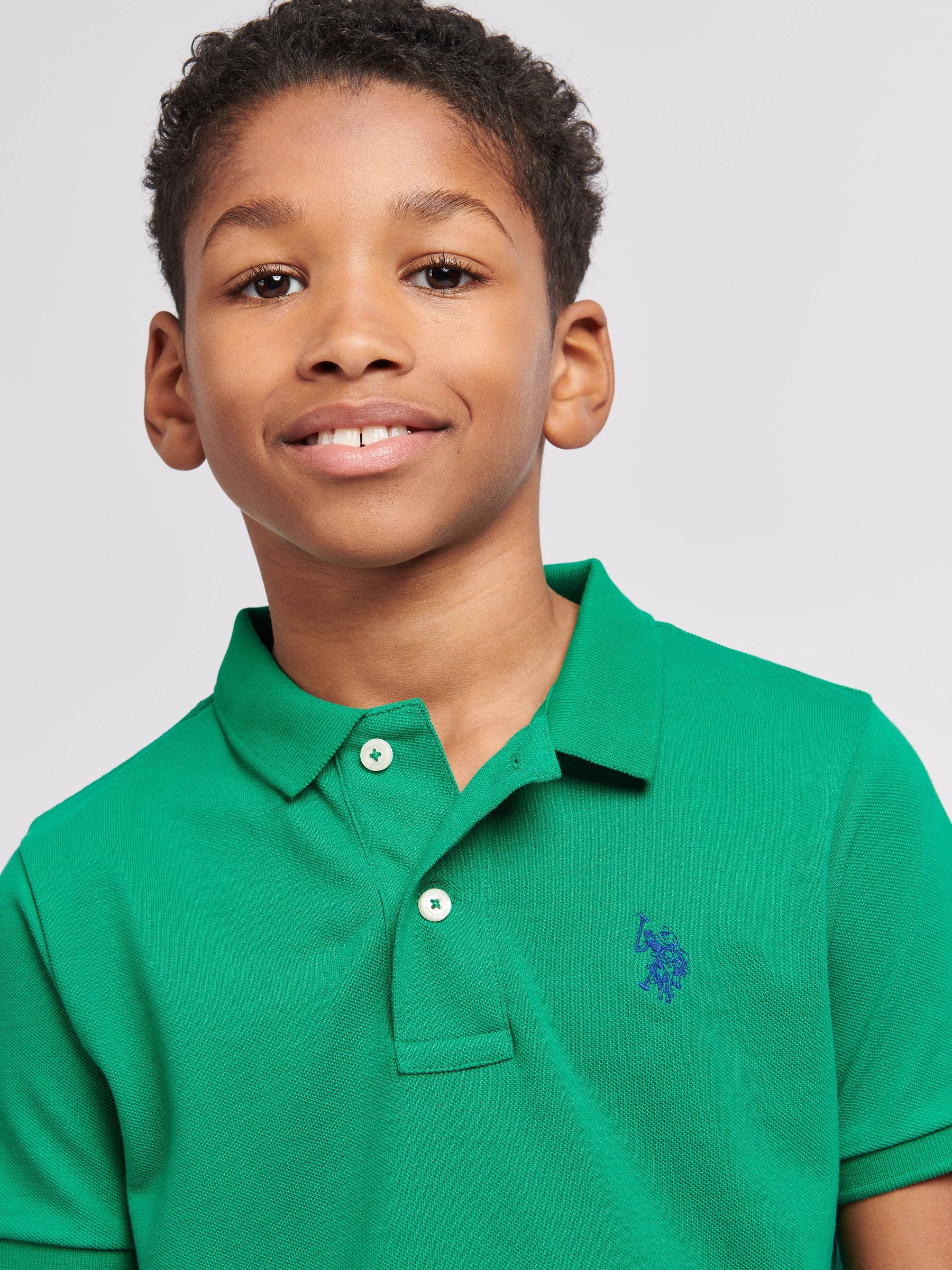 Dsiney Kidz - U.S. Polo Assn. Green Double Horsemen Polo Shirt image 2