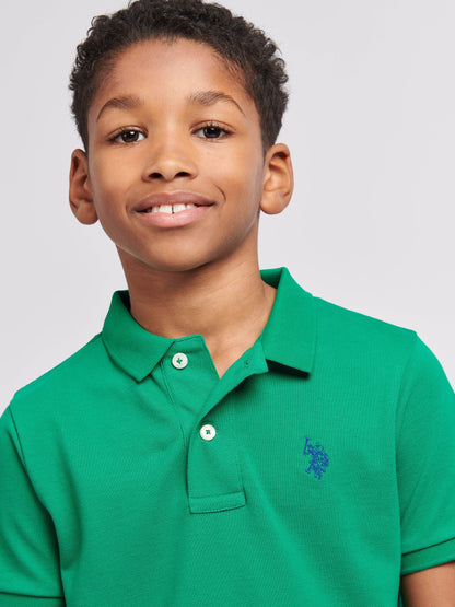Dsiney Kidz - U.S. Polo Assn. Green Double Horsemen Polo Shirt image 2
