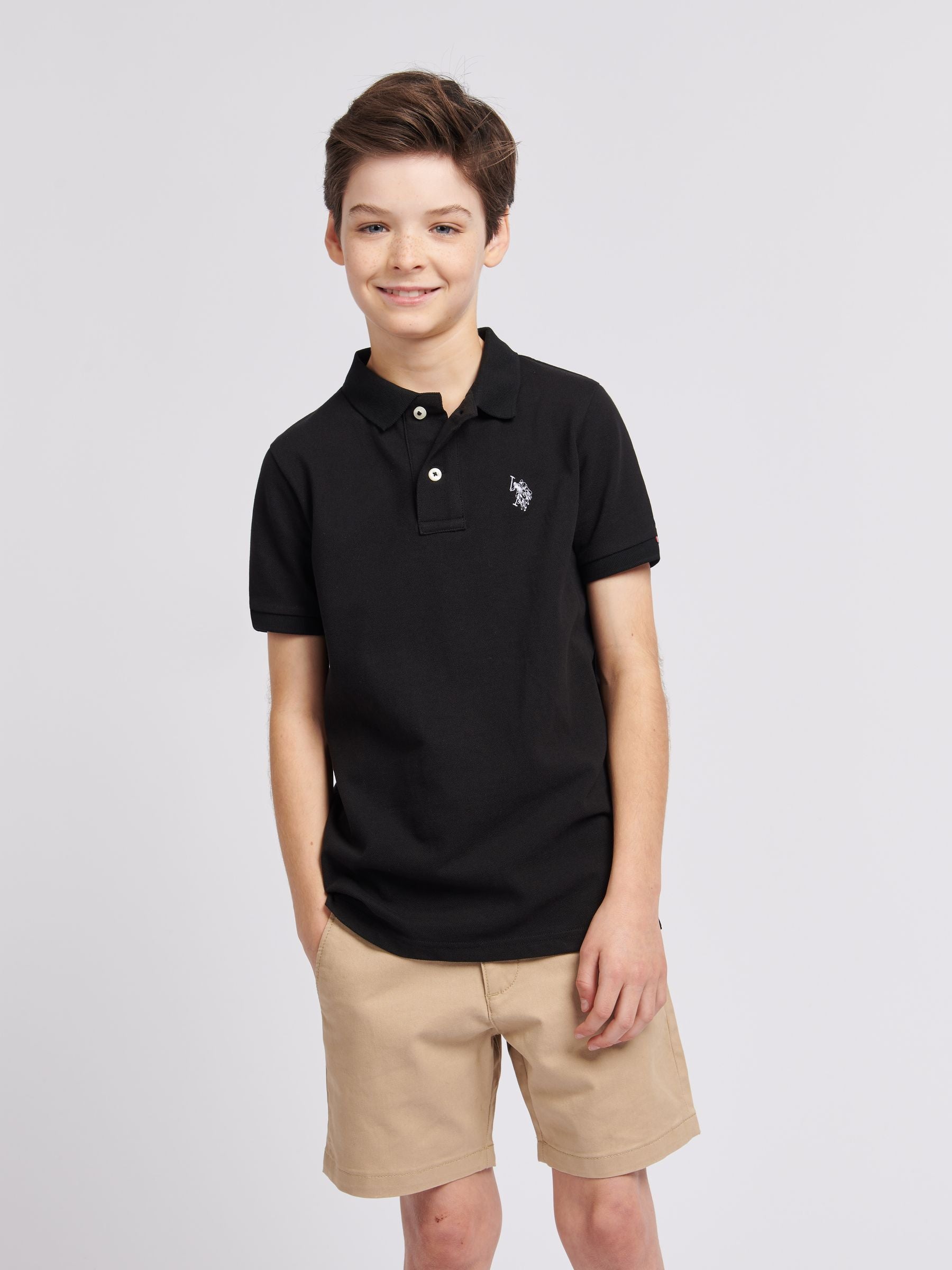Dsiney Kidz - U.S. Polo Assn. Black Double Horsemen Polo Shirt image 1