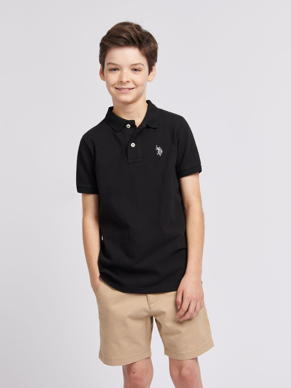 Dsiney Kidz - U.S. Polo Assn. Black Double Horsemen Polo Shirt image 1