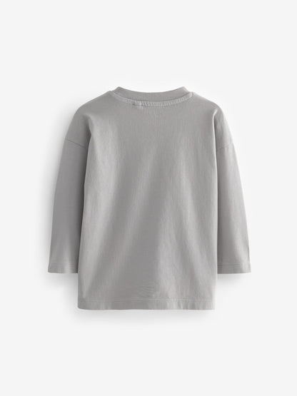 Rust Brown Plain Long Sleeve T-Shirts 5 Pack (3mths-7yrs) image 4