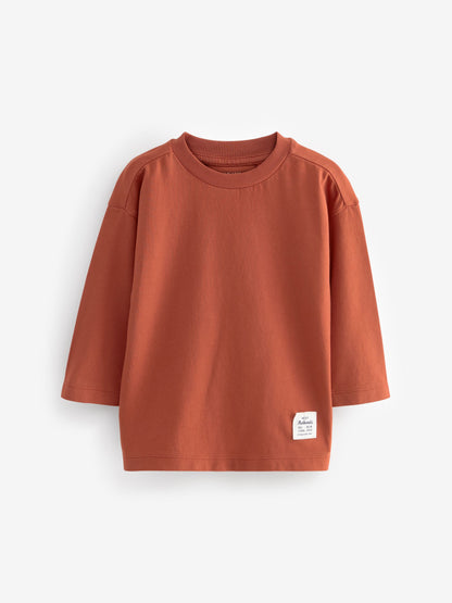 Rust Brown Plain Long Sleeve T-Shirts 5 Pack (3mths-7yrs) image 5