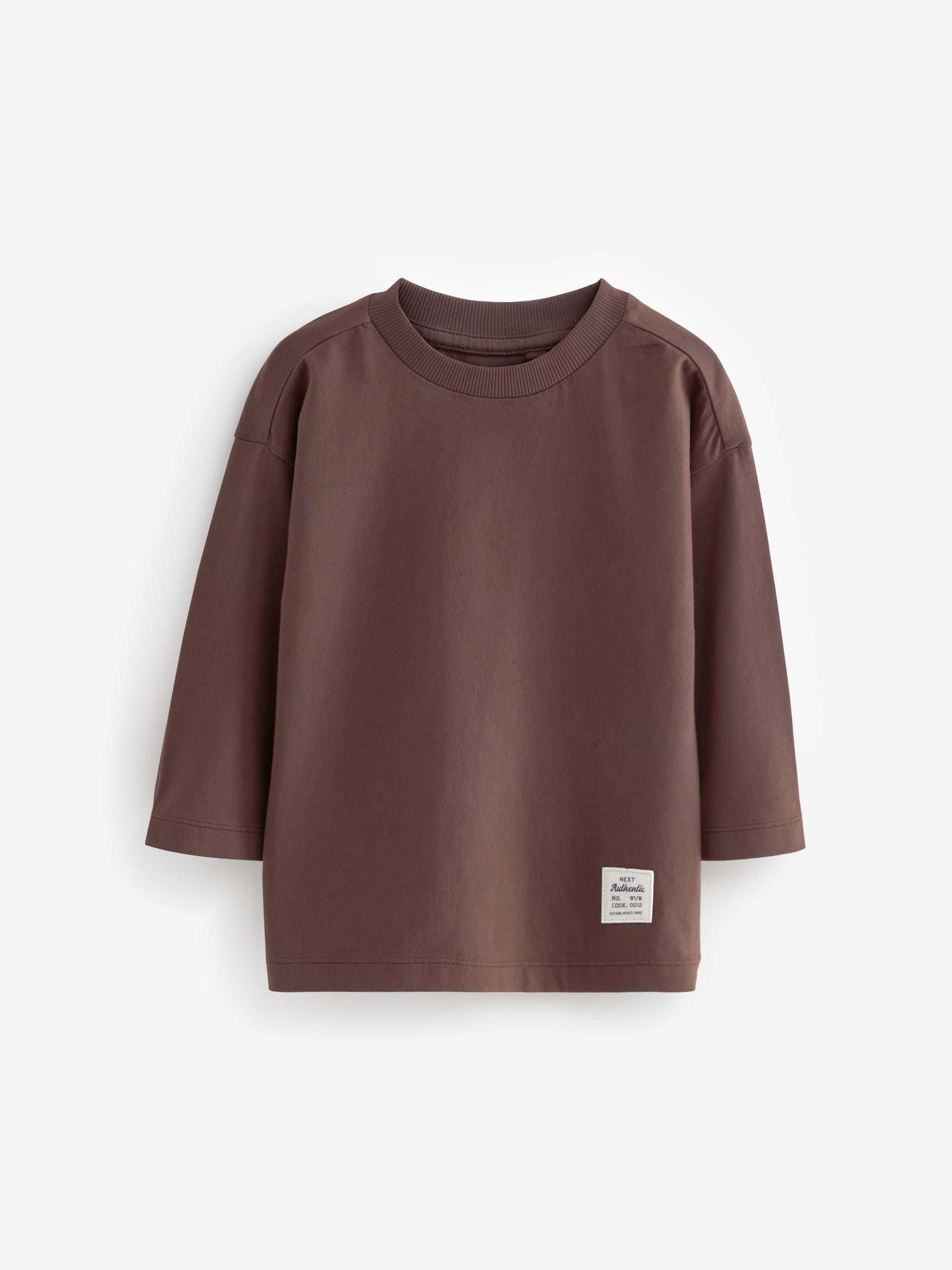 Rust Brown Plain Long Sleeve T-Shirts 5 Pack (3mths-7yrs) image 7