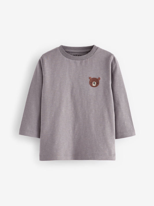 Grey Bear Long Sleeves Semi Plain T-Shirt (3mths-7yrs) image 1