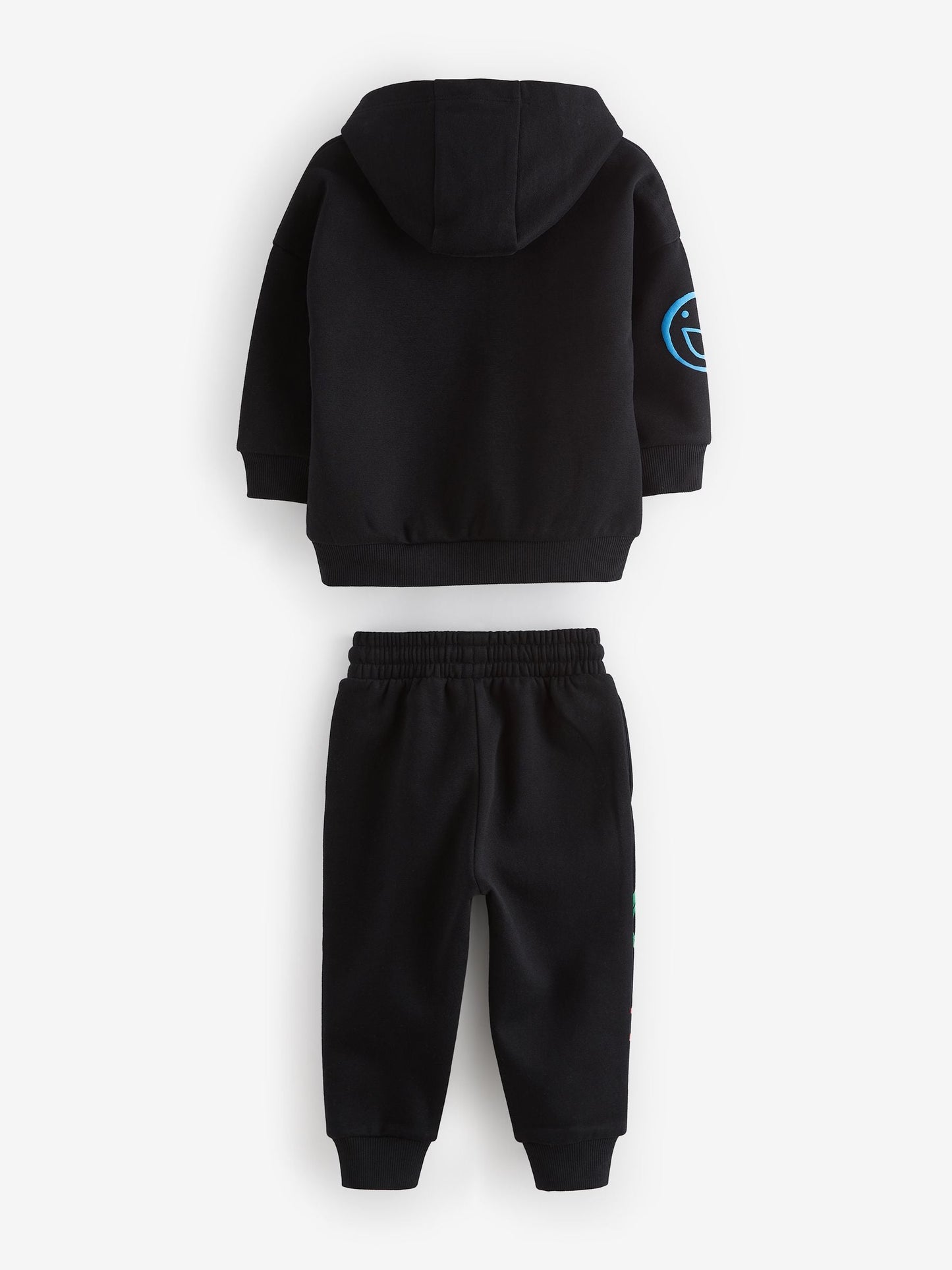 Black Graffiti All-Over Printed Hoodie and Joggers Set (3mths-7yrs)