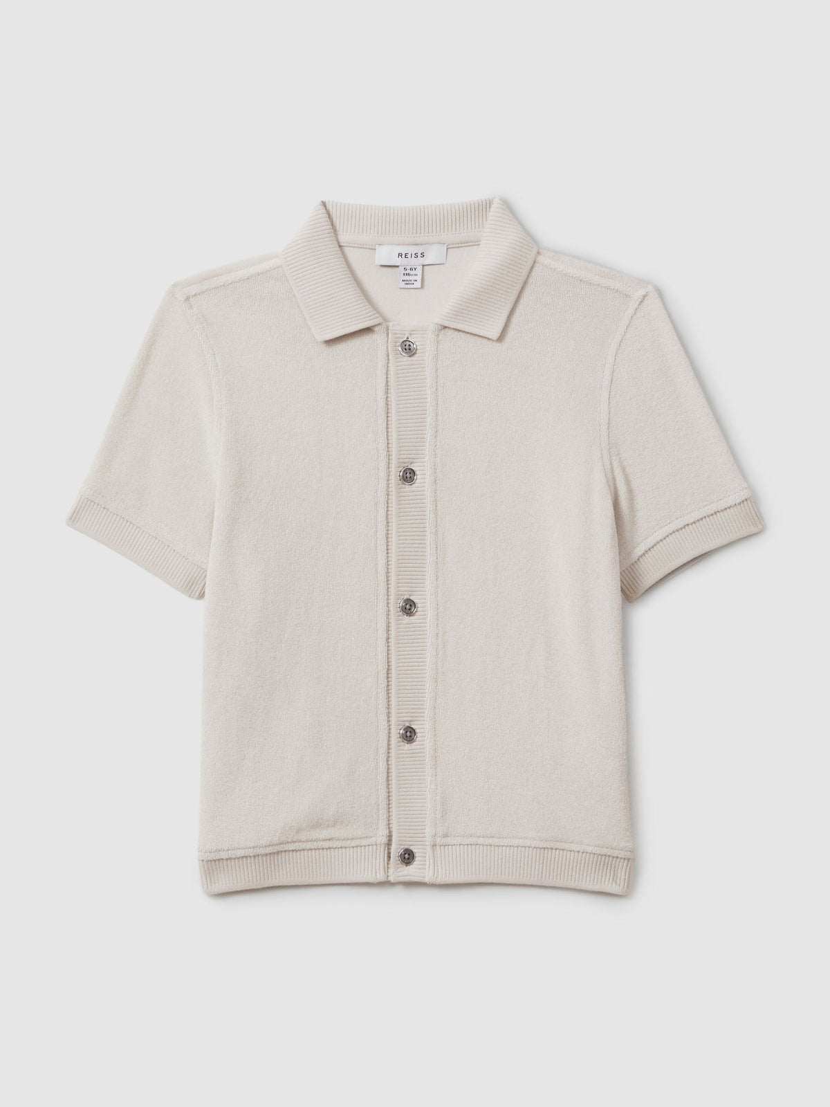 Dsiney Kidz - Reiss Off White Eden 9-13 yrs Towelling Cuban Collar Shirt image 2