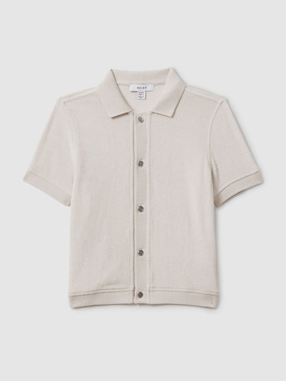 Dsiney Kidz - Reiss Off White Eden 9-13 yrs Towelling Cuban Collar Shirt image 2
