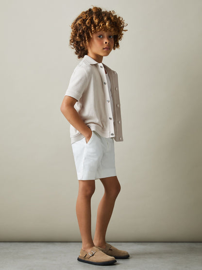 Dsiney Kidz - Reiss Off White Eden 9-13 yrs Towelling Cuban Collar Shirt image 3