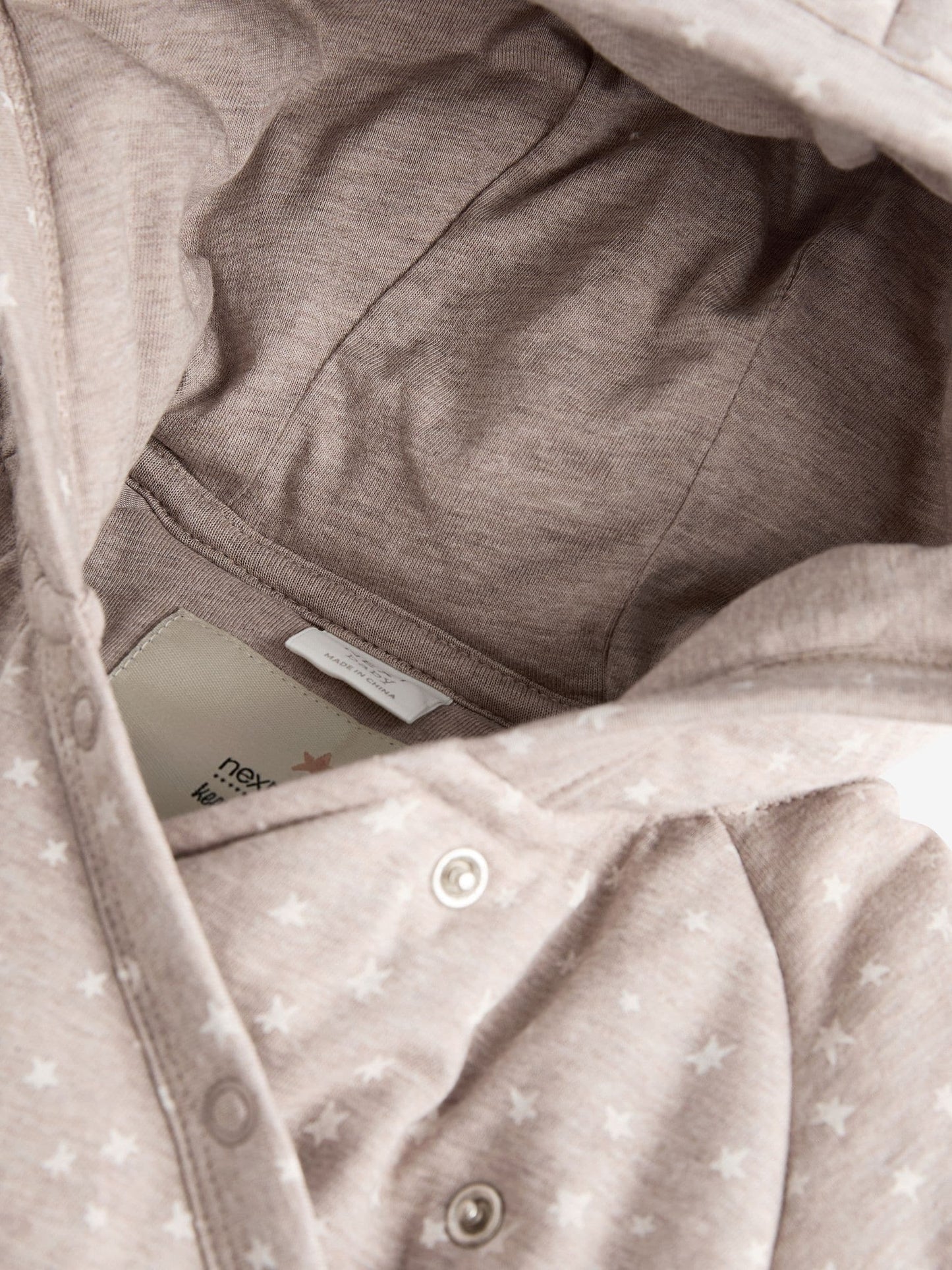 Chocolate Brown Star Jersey Wrap Baby Hooded Pramsuit