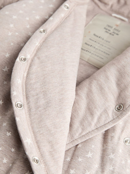 Chocolate Brown Star Jersey Wrap Baby Hooded Pramsuit