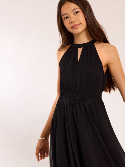 Lipsy Black Hanky Hem Halter Occasion Dress (5-16yrs) - image 2