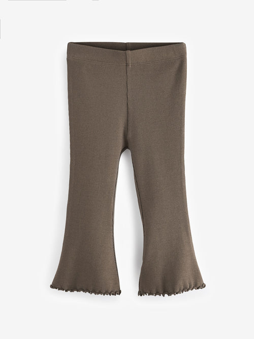 Khaki Green Rib Flare Leggings (3mths-7yrs) image 1