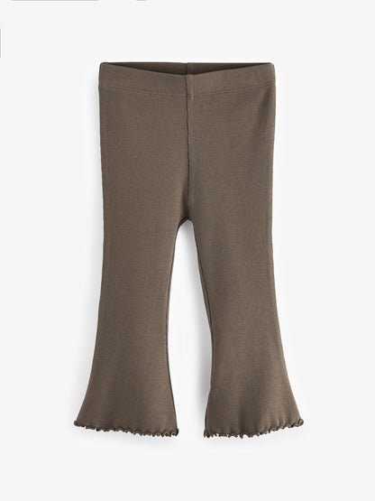 Khaki Green Rib Flare Leggings (3mths-7yrs) image 1