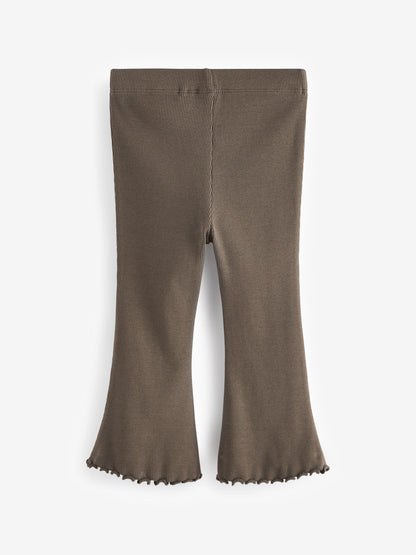 Khaki Green Rib Flare Leggings (3mths-7yrs) image 2