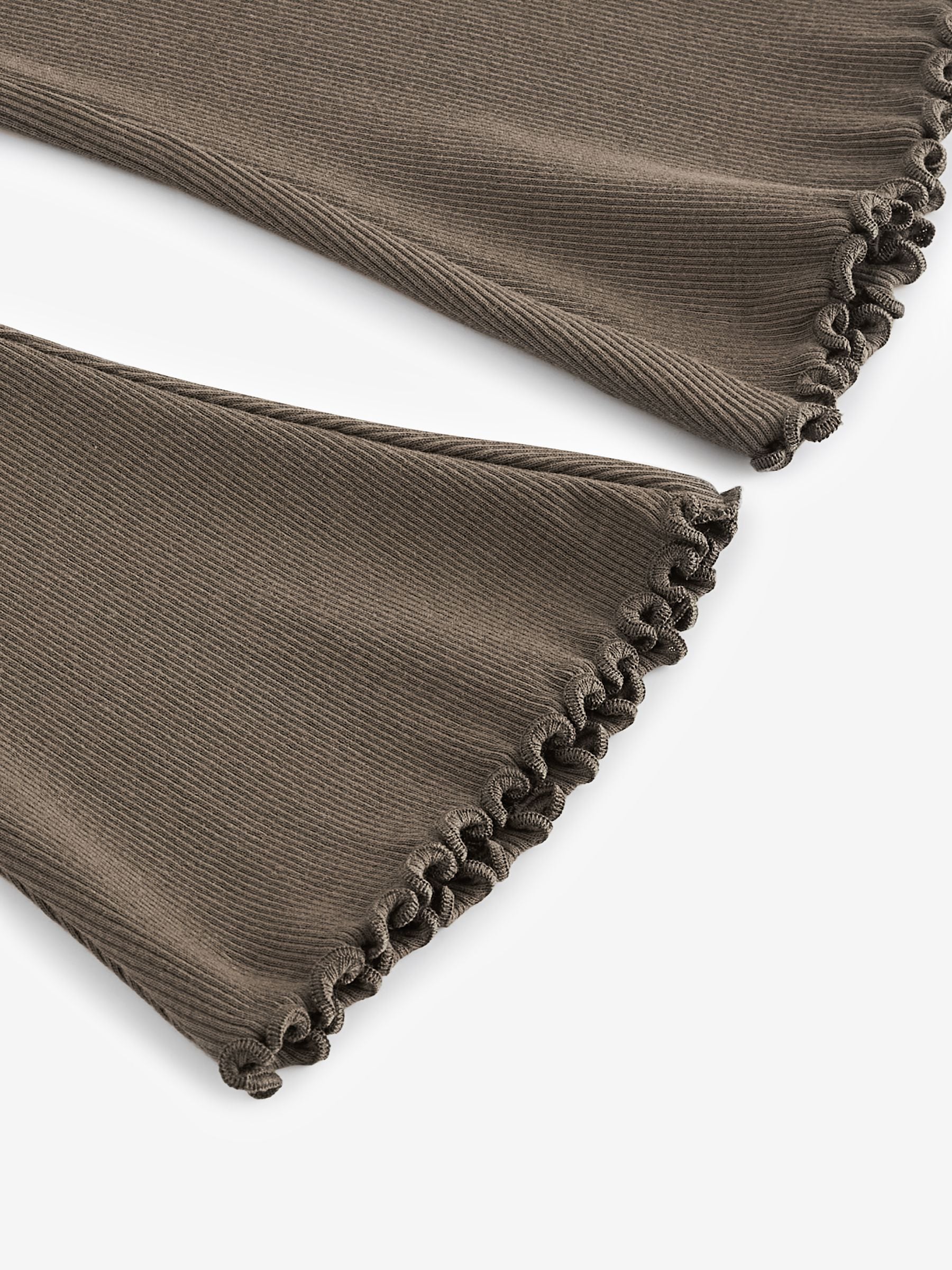 Khaki Green Rib Flare Leggings (3mths-7yrs) image 3