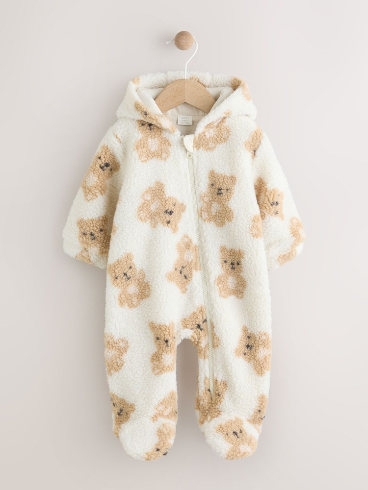 Natural Bear Borg All Over Printed Baby Pramsuit Immediate