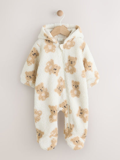 Natural Bear Borg All Over Printed Baby Pramsuit Immediate