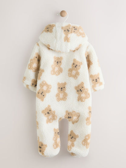 Natural Bear Borg All Over Printed Baby Pramsuit Immediate