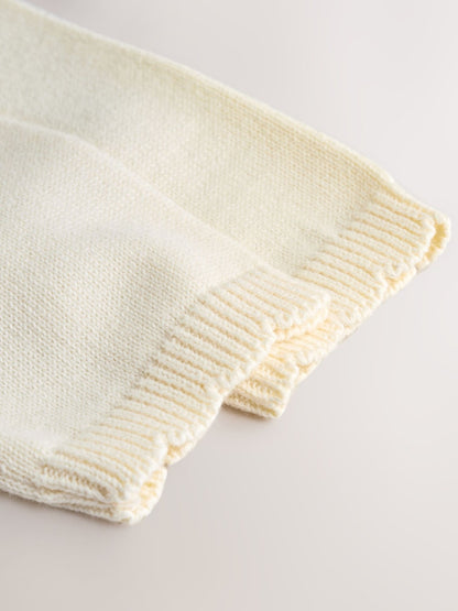 Natural Embroidered Baby Bunny Cardigan (0mths-3yrs)