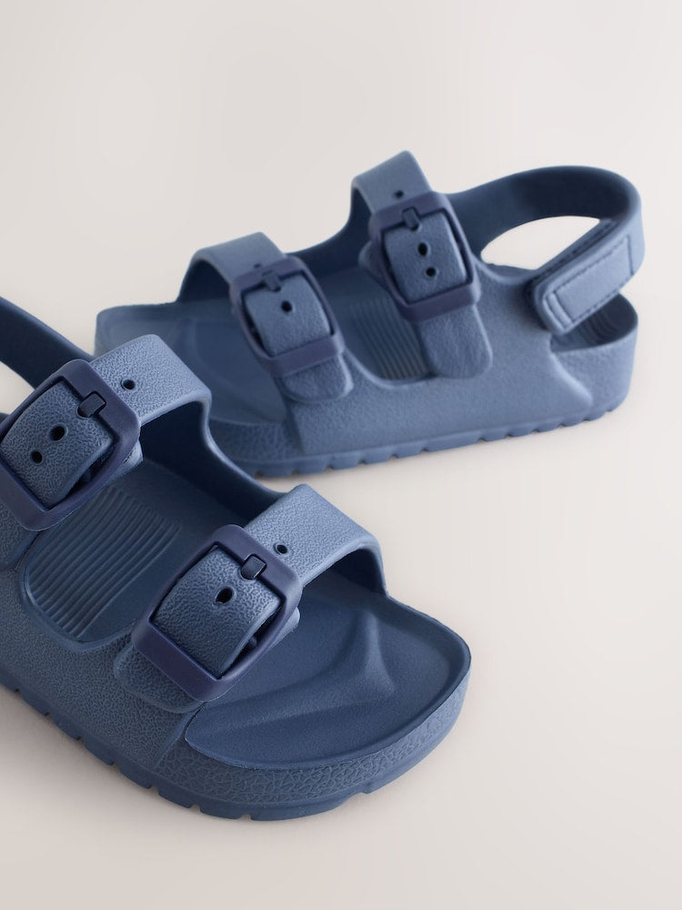 Navy Double Buckle Ankle Strap EVA Sandals Immediate