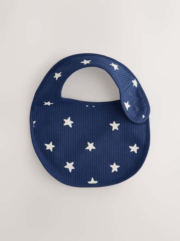Navy Star Baby Bibs 5 Pack