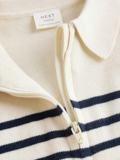 Navy Stripe Baby Knitted Top and Trousers Set (0mths-2yrs) Immediate