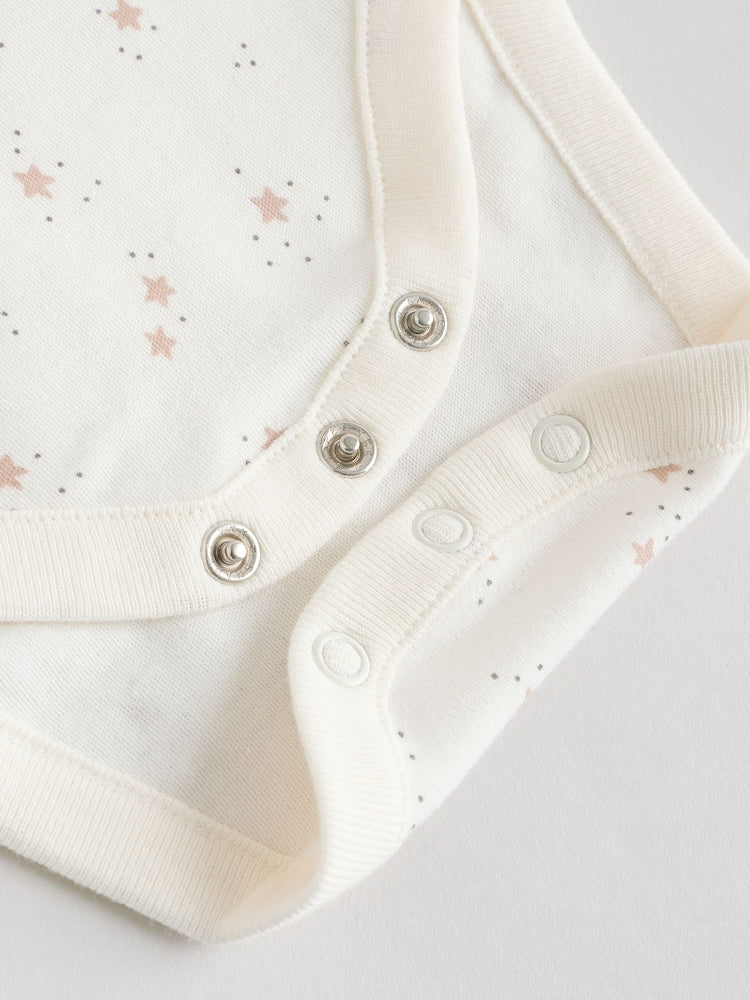 Neutral 100% Cotton Long Sleeve Baby Bodysuits 5 Pack