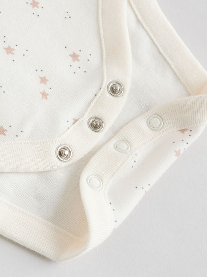 Neutral 100% Cotton Long Sleeve Baby Bodysuits 5 Pack