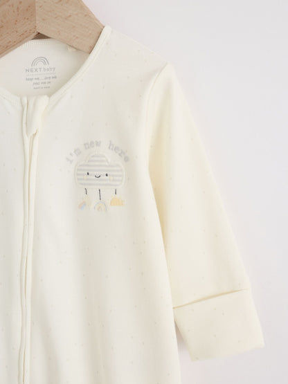 Neutral Im New Here Sleepsuit And Hat Set Immediate