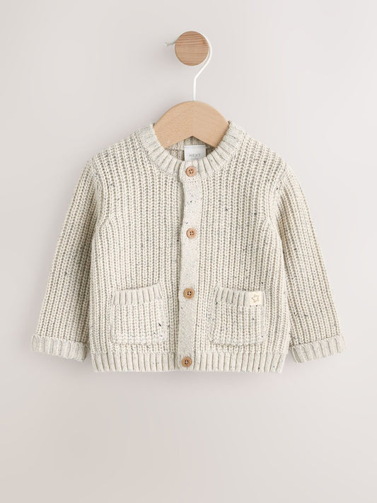 Neutral "My First Eid" Baby Knitted Cardigan