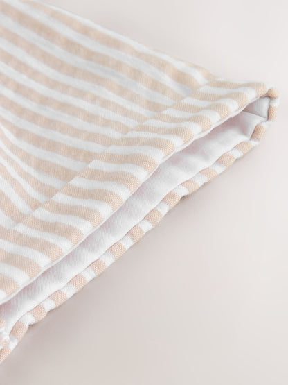 Neutral Stripe Woven Dungaree and Bodysuit Baby Set Immediate