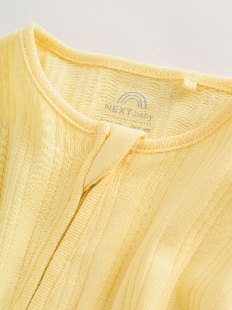 Pink/Yellow Baby Sleepsuits 3 Pack (0mths-3yrs)