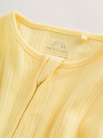 Pink/Yellow Baby Sleepsuits 3 Pack (0mths-3yrs)