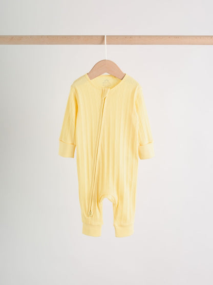 Pink/Yellow Baby Sleepsuits 3 Pack (0mths-3yrs)