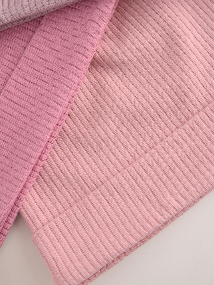 Pink 3 Pack Baby Beanies (0-18mths)