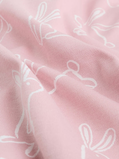 Pink Bunny Two Way Zip Baby Sleepsuits 3 Pack Immediate