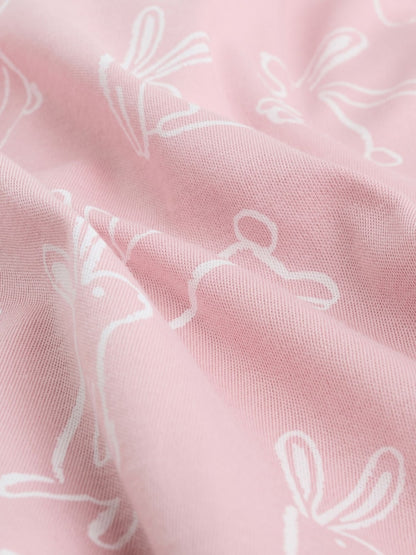 Pink Bunny Two Way Zip Baby Sleepsuits 3 Pack Immediate
