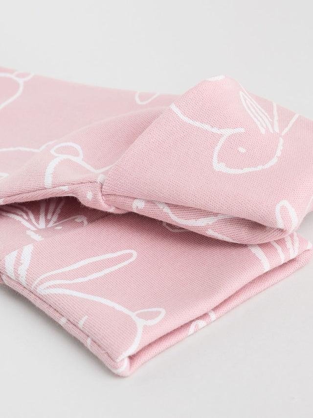Pink Bunny Two Way Zip Baby Sleepsuits 3 Pack Immediate