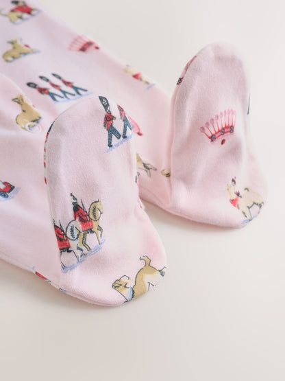 Pink Cath Kidston London Baby Sleepsuit