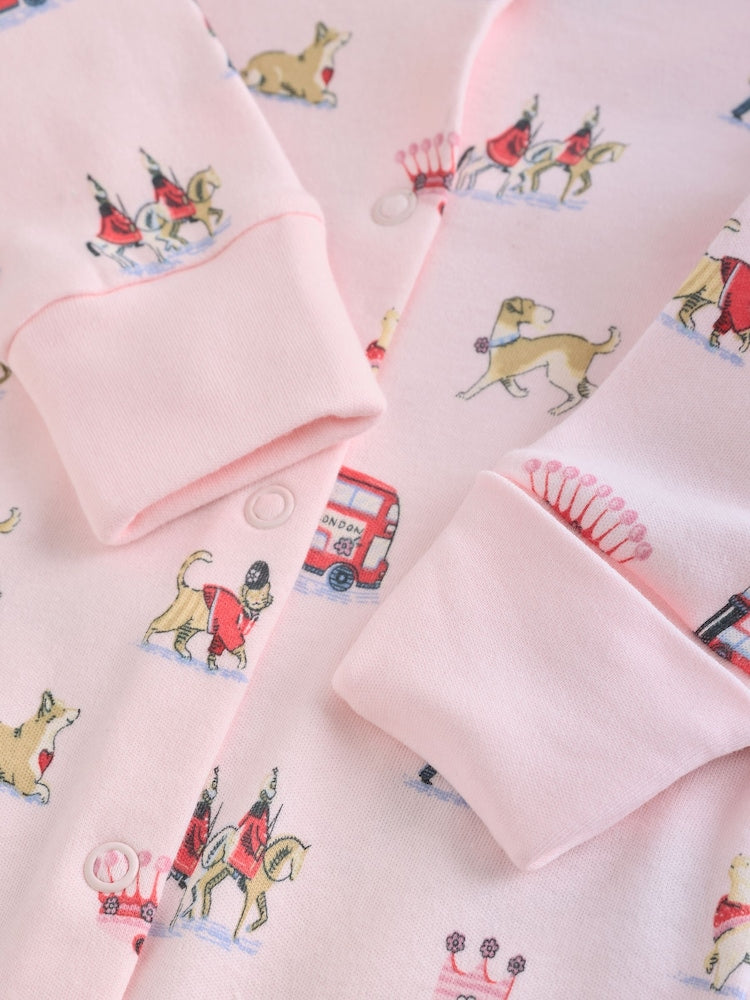 Pink Cath Kidston London Baby Sleepsuit