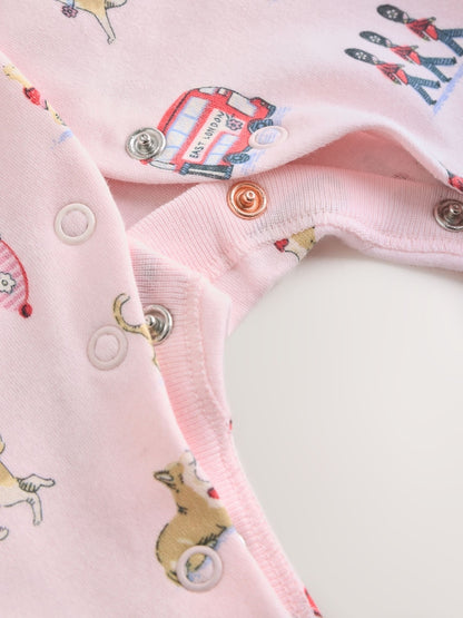 Pink Cath Kidston London Baby Sleepsuit