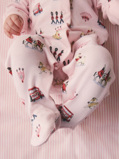 Pink Cath Kidston London Baby Sleepsuit