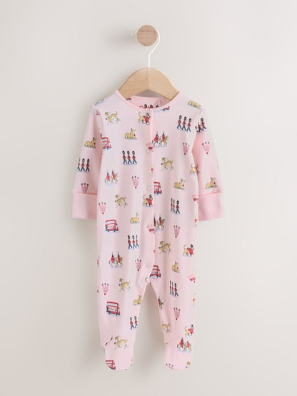 Pink Cath Kidston London Baby Sleepsuit